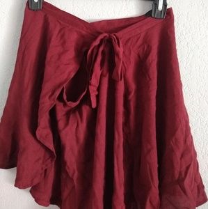 Burgundy Wrap Skirt
